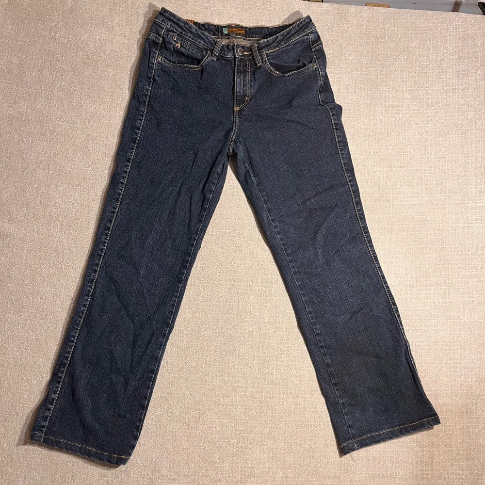 Aura by‎ Wrangler Womens Jeans Denim Blue Straight Leg Size 8P Short